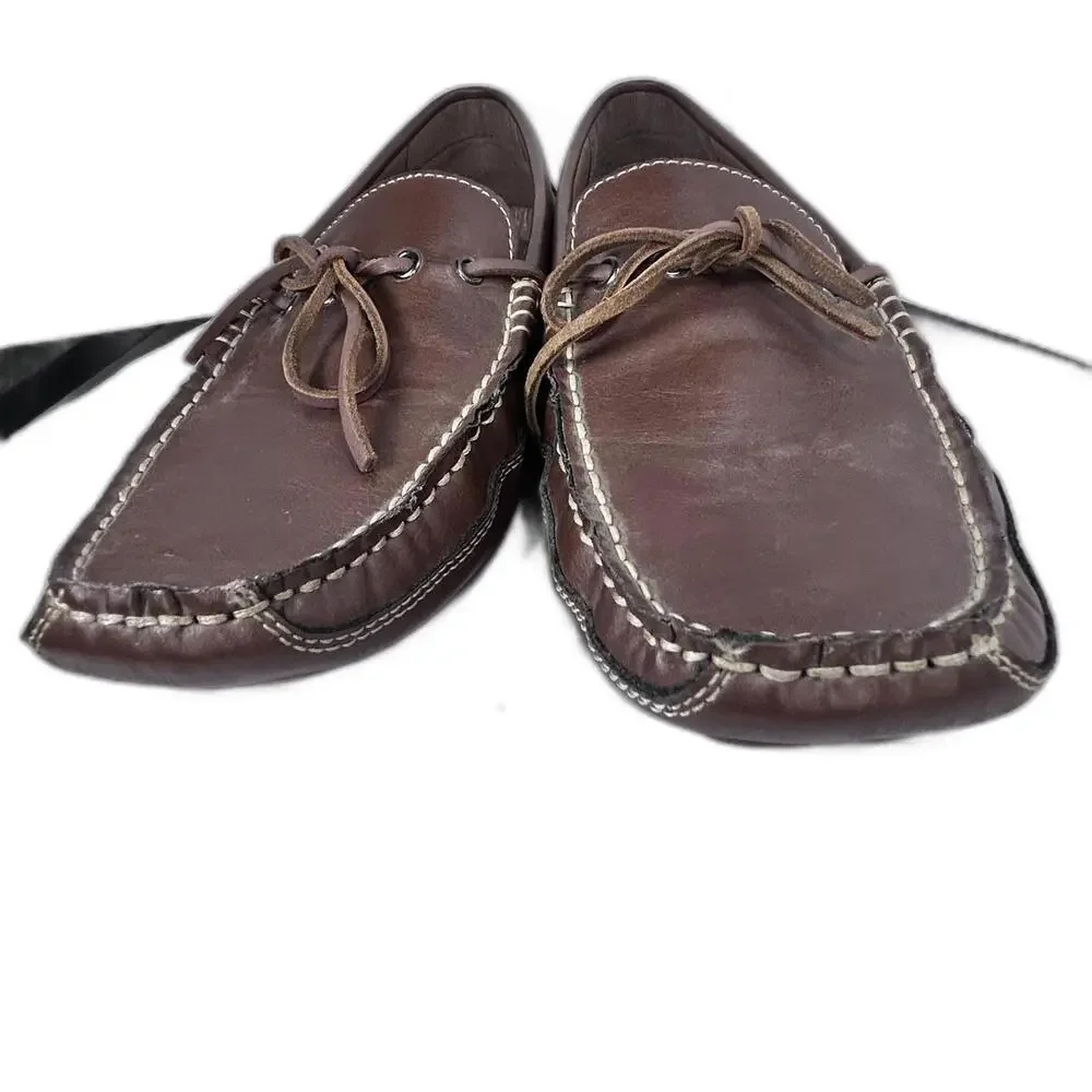 Izod Burton Brown Leather Loafer with memory foam men's‎ size 10
